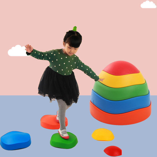 Non-slip Balance Stepping Stones Kids Sensory Integration Training Toys 5 Colors Space Saving Outdoor Indoor Game Set - care4yourbab